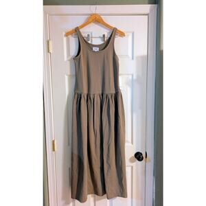 Mate The Label 100% Organic Cotton Heavyweight Tank Dress Women Small Brown